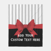 Gepersonaliseerde elegante moderne rode lint en st fleece deken (Voorkant)