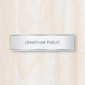 Gepersonaliseerde elegante moderne Sjabloon Faux S Deurbordje (Voorkant)