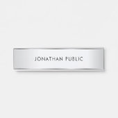 Gepersonaliseerde elegante moderne Sjabloon Faux S Deurbordje (Voorkant)