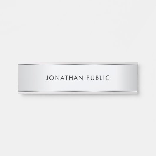 Gepersonaliseerde elegante moderne Sjabloon Faux S Deurbordje (Voorkant)