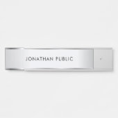 Gepersonaliseerde elegante moderne Sjabloon Faux S Deurbordje (Voorkant)