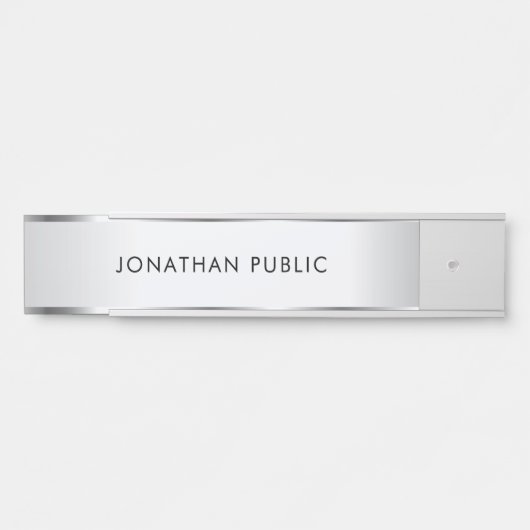 Gepersonaliseerde elegante moderne Sjabloon Faux S Deurbordje (Voorkant)