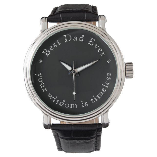 Gepersonaliseerde, elegante moderne typografie op  horloge (Voorkant)