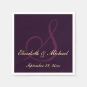 Gepersonaliseerde Elegante Monogram Bruiloft Papie Servet (Voorkant)