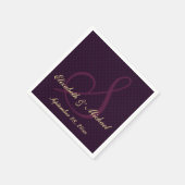 Gepersonaliseerde Elegante Monogram Bruiloft Papie Servet (Hoek)
