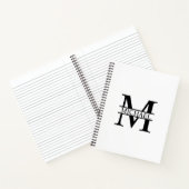 Gepersonaliseerde elegante monogram en naam notitieboek (Binnen)