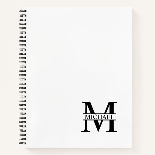 Gepersonaliseerde elegante monogram en naam notitieboek (Voorkant)