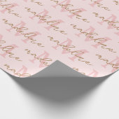 Gepersonaliseerde Elegante Monogram Naam Custom Ro Cadeaupapier (Hoek)