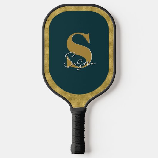 Gepersonaliseerde elegante monogram scriptnaam pickleball paddle (Achterkant)