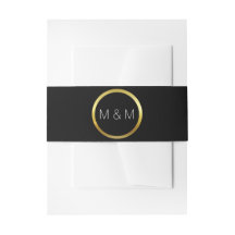 Gepersonaliseerde Elegante Monogram Zwart & Goud H