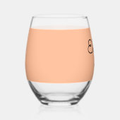 Gepersonaliseerde Elegante Monogrammed Bruiloft Br Wijnglas Zonder Voet (Rechts)