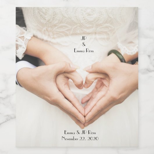 Gepersonaliseerde elegante naam datum bruiloft wij wijn etiket (Enkel label)