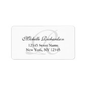 Gepersonaliseerde elegante naam monogram adresetik etiket (Voorkant)