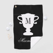 Gepersonaliseerde elegante naam monogram trofee cu golfhanddoek (Insitu)