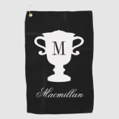 Gepersonaliseerde elegante naam monogram trofee cu golfhanddoek (Voorkant)
