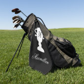 Gepersonaliseerde elegante naam monogram trofee cu golfhanddoek (Groen)