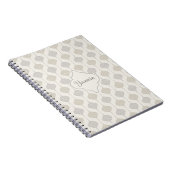 Gepersonaliseerde Elegante Neutral Arabesque Notitieboek (Rechterzijde)