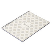 Gepersonaliseerde Elegante Neutral Arabesque Notitieboek (Linkerzijde)
