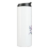 Gepersonaliseerde elegante paarse tulp monogram thermosbeker (Gedraaid links)