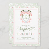 Gepersonaliseerde elegante Pastel Monogram Vakanti Kaart (Voorkant / Achterkant)