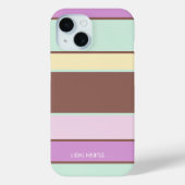 Gepersonaliseerde elegante pastelstrepen Case-Mate iPhone case (Achterkant)