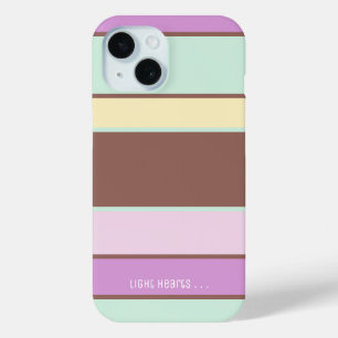 Gepersonaliseerde elegante pastelstrepen iPhone 15 case