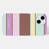 Gepersonaliseerde elegante pastelstrepen Case-Mate iPhone case (Achterkant (horizontaal))