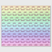 Gepersonaliseerde Elegante Regenboog Strepen 40e V Cadeaupapier (Vlak)