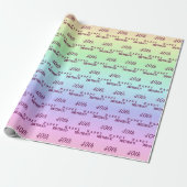 Gepersonaliseerde Elegante Regenboog Strepen 40e V Cadeaupapier (Uitgerold)