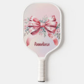 Gepersonaliseerde Elegante Roze Bow Chinoiserie Pickleball Paddle (Achterkant)