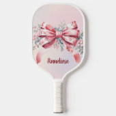 Gepersonaliseerde Elegante Roze Bow Chinoiserie Pickleball Paddle (Voorkant)
