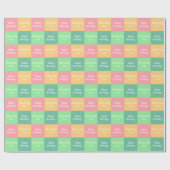 Gepersonaliseerde, elegante roze groen, gele verja cadeaupapier (Vlak)