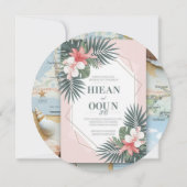 Gepersonaliseerde Elegante Rustieke Moderne Huweli Kaart (Achterkant)