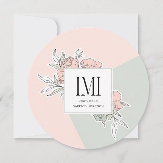 Gepersonaliseerde Elegante Rustieke Moderne Huweli Kaart (Voorkant)