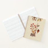 Gepersonaliseerde elegante rustieke textuur Herfst Notitieboek (Binnen)