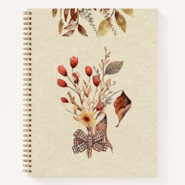 Gepersonaliseerde elegante rustieke textuur Herfst Notitieboek