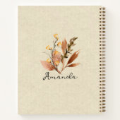 Gepersonaliseerde elegante rustieke textuur Herfst Notitieboek (Achterkant)