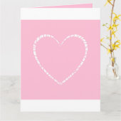 Gepersonaliseerde Elegante, Schattigee Roze Hart V Kaart (Gele Bloem)