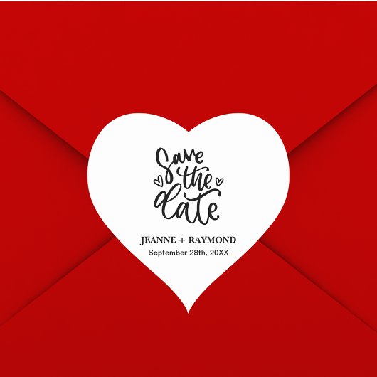 Gepersonaliseerde Elegante schone bruiloft Bewaar Hart Sticker