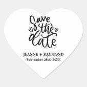 Gepersonaliseerde Elegante schone bruiloft Bewaar Hart Sticker (Voorkant)