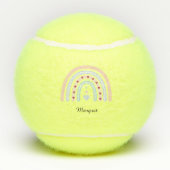 Gepersonaliseerde elegante scriptnaam Groovy Rainb Tennisballen (Achterkant)