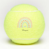 Gepersonaliseerde elegante scriptnaam Groovy Rainb Tennisballen (Voorkant)