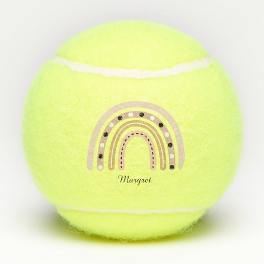 Gepersonaliseerde elegante scriptnaam Groovy Rainb Tennisballen (Achterkant)