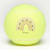 Gepersonaliseerde elegante scriptnaam Groovy Rainb Tennisballen (Voorkant)