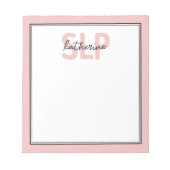 Gepersonaliseerde Elegante SLP Speech Patholoog Notitieblok (Voorkant)