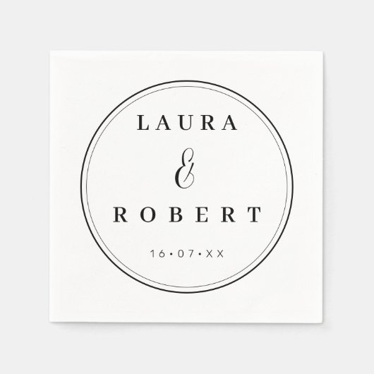 Gepersonaliseerde Elegante Stijlvolle Moderne Eenv Servet (Voorkant)