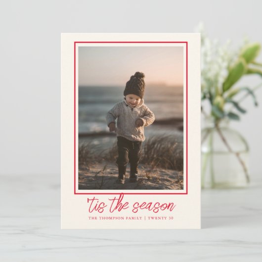 Gepersonaliseerde Elegante Stijlvolle Schattigee R Feestdagenkaart (Staand voorkant)