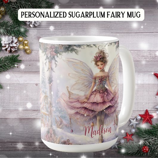 Gepersonaliseerde Elegante Sugarplum Fairy Kerstmi Koffiemok