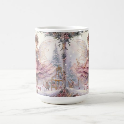 Gepersonaliseerde Elegante Sugarplum Fairy Kerstmi Koffiemok (Center)