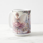 Gepersonaliseerde Elegante Sugarplum Fairy Kerstmi Koffiemok (Voorkant links)